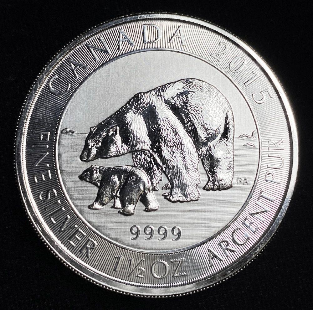 2015 $8 Canada 1.5 oz .9999 Silver Polar Bear (1 of 3)