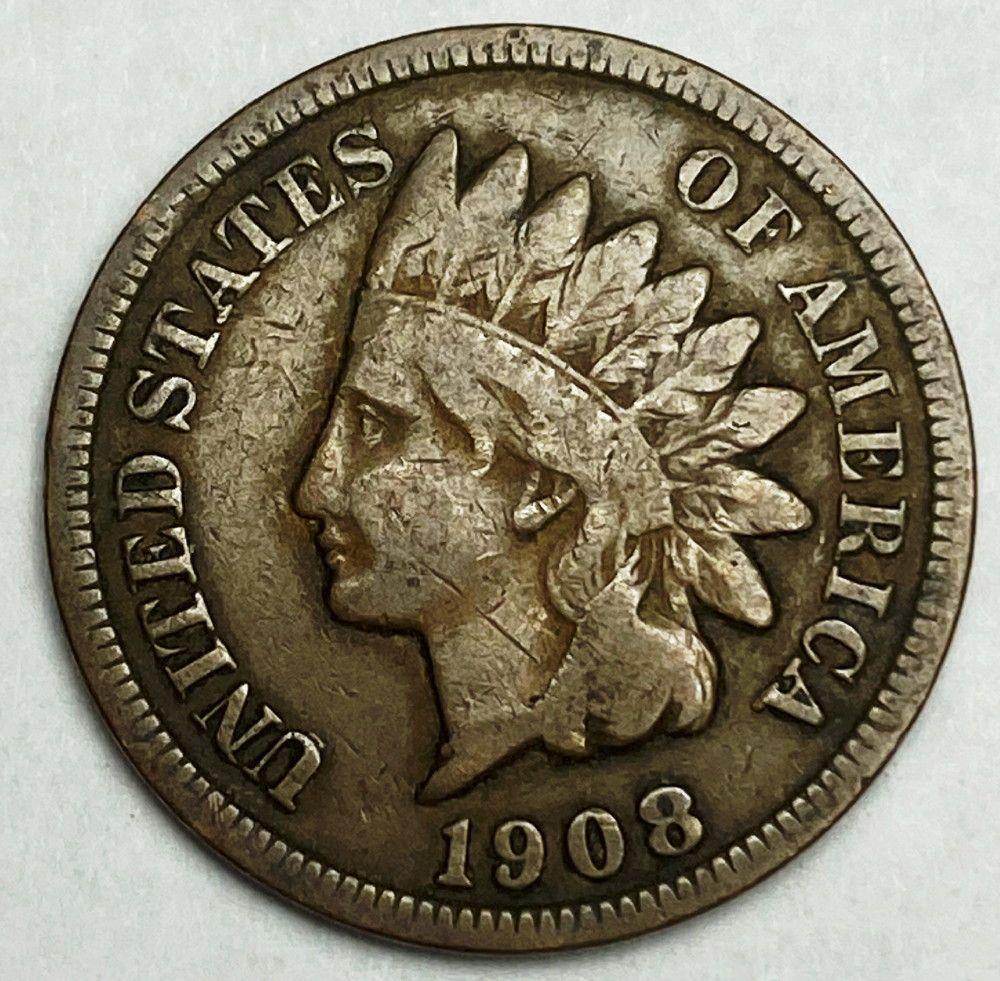 Rare Date 1908-S Indian Head Cent Very Fine (1 of 2)