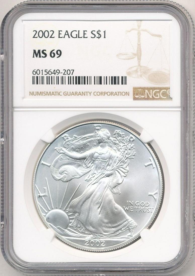 2002 American Silver Eagle NGC MS69 (1 of 2)