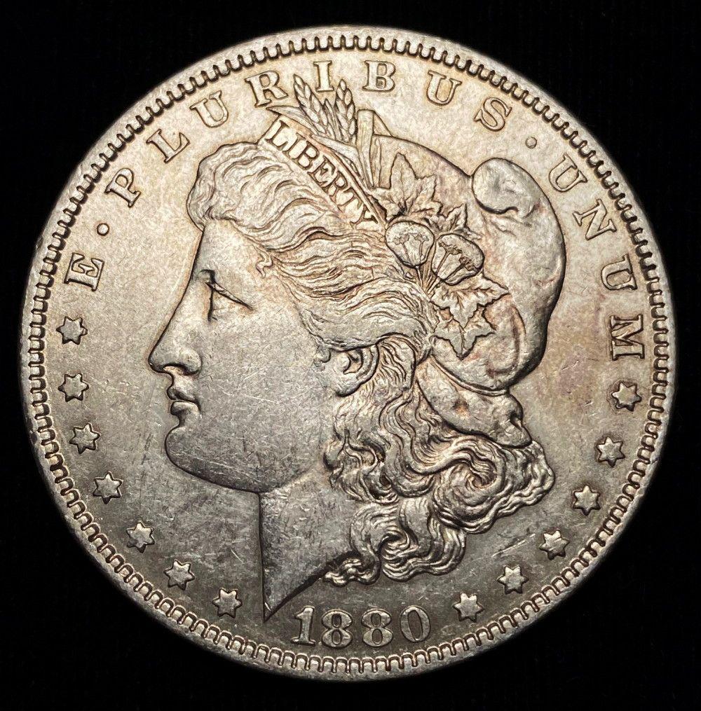 1880 Micro "O" Morgan Silver Dollar AU (1 of 3)