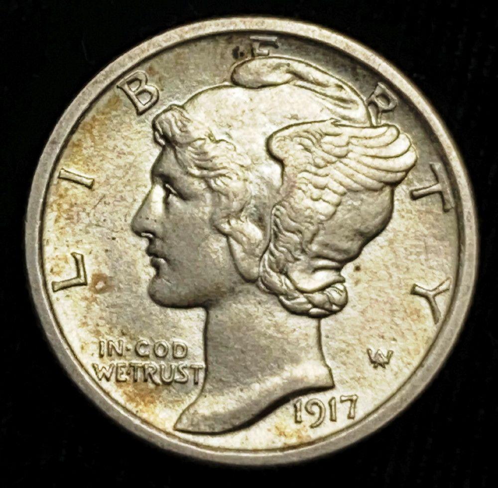 1917-S Mercury 10 Cent Almost Mint (1 of 2)