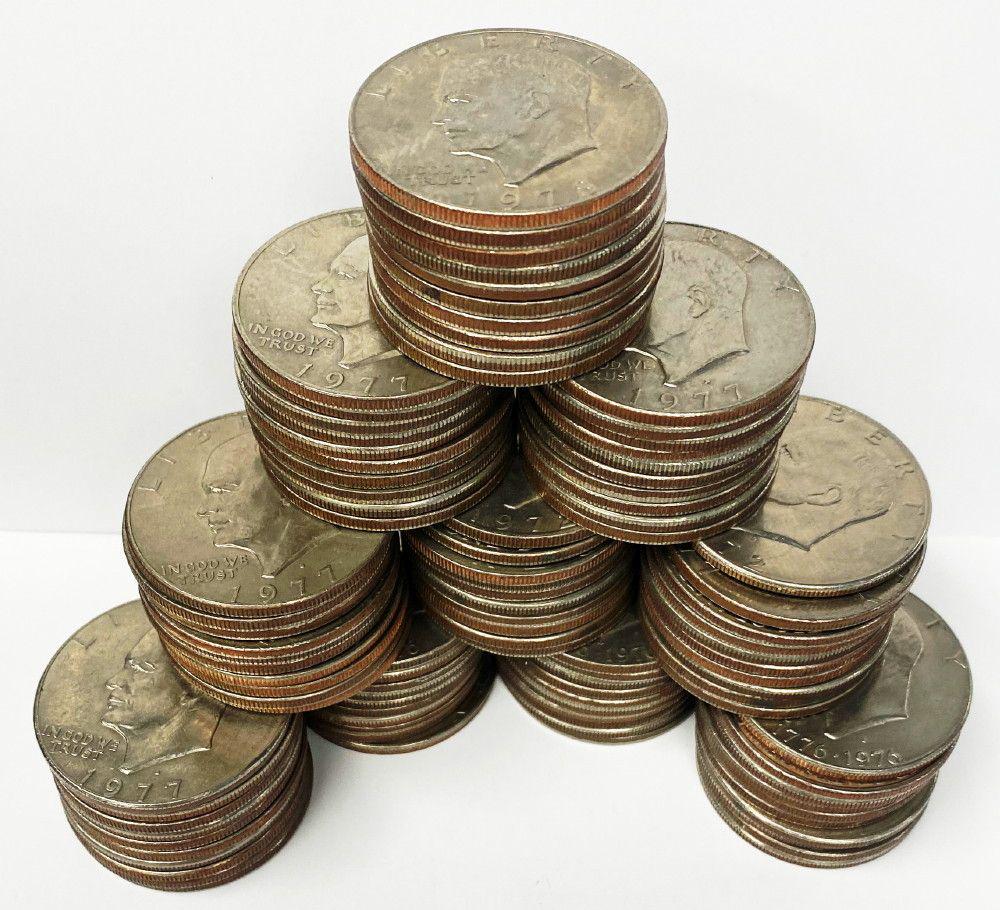 (100) Eisenhower One Dollar Coins (1 of 5)