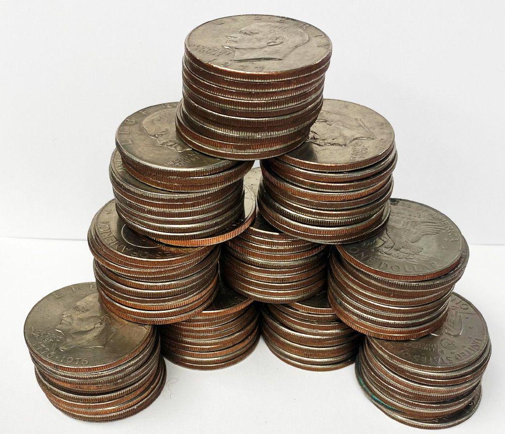 (100) Eisenhower One Dollar Coins (1 of 5)
