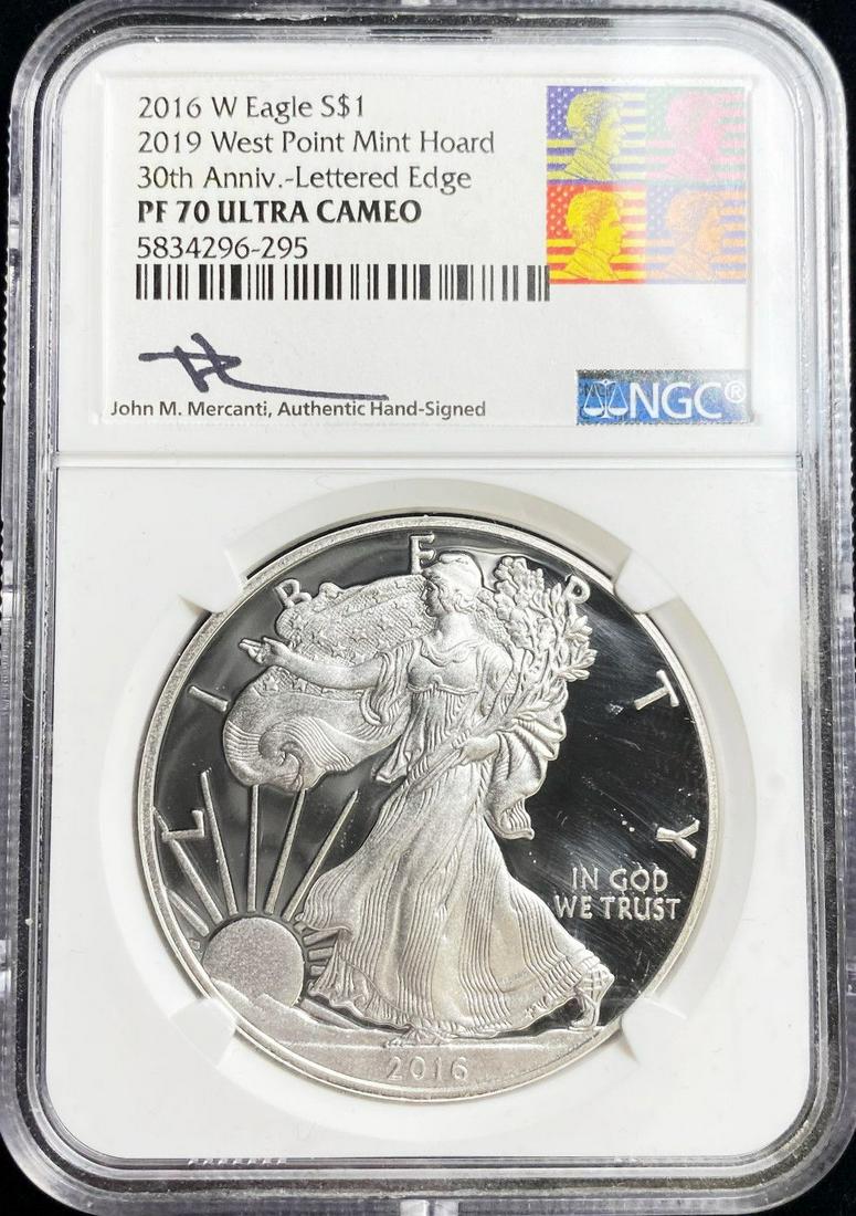 2016-W Silver Eagle PF70 Ultra Cameo Mercanti Signature (1 of 3)