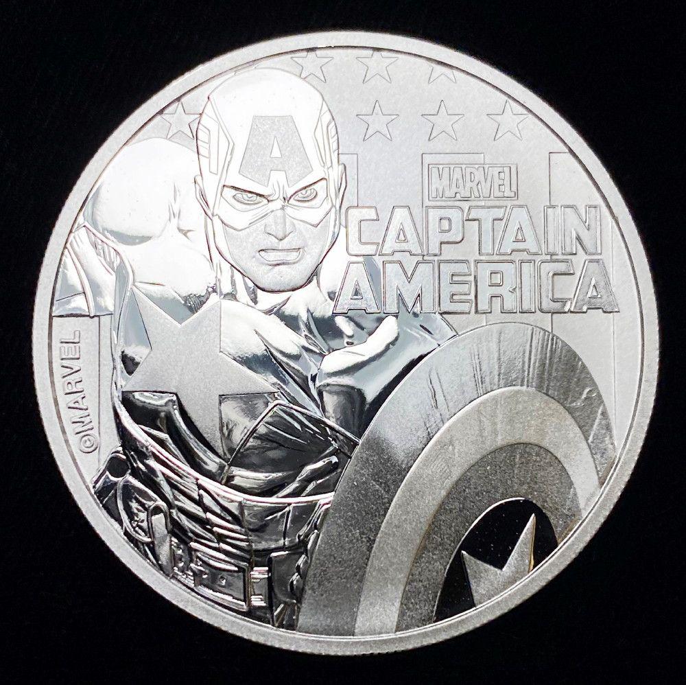 2019 Tuvalu Captain America Marvel Series Silver 1 oz (1 of 2)