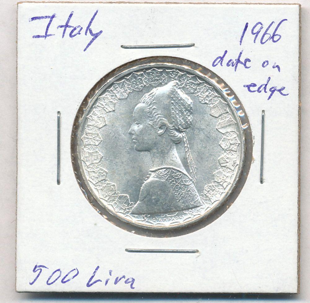 1966 Italy 500 Lire 83.5% Silver Coin (1 of 2)