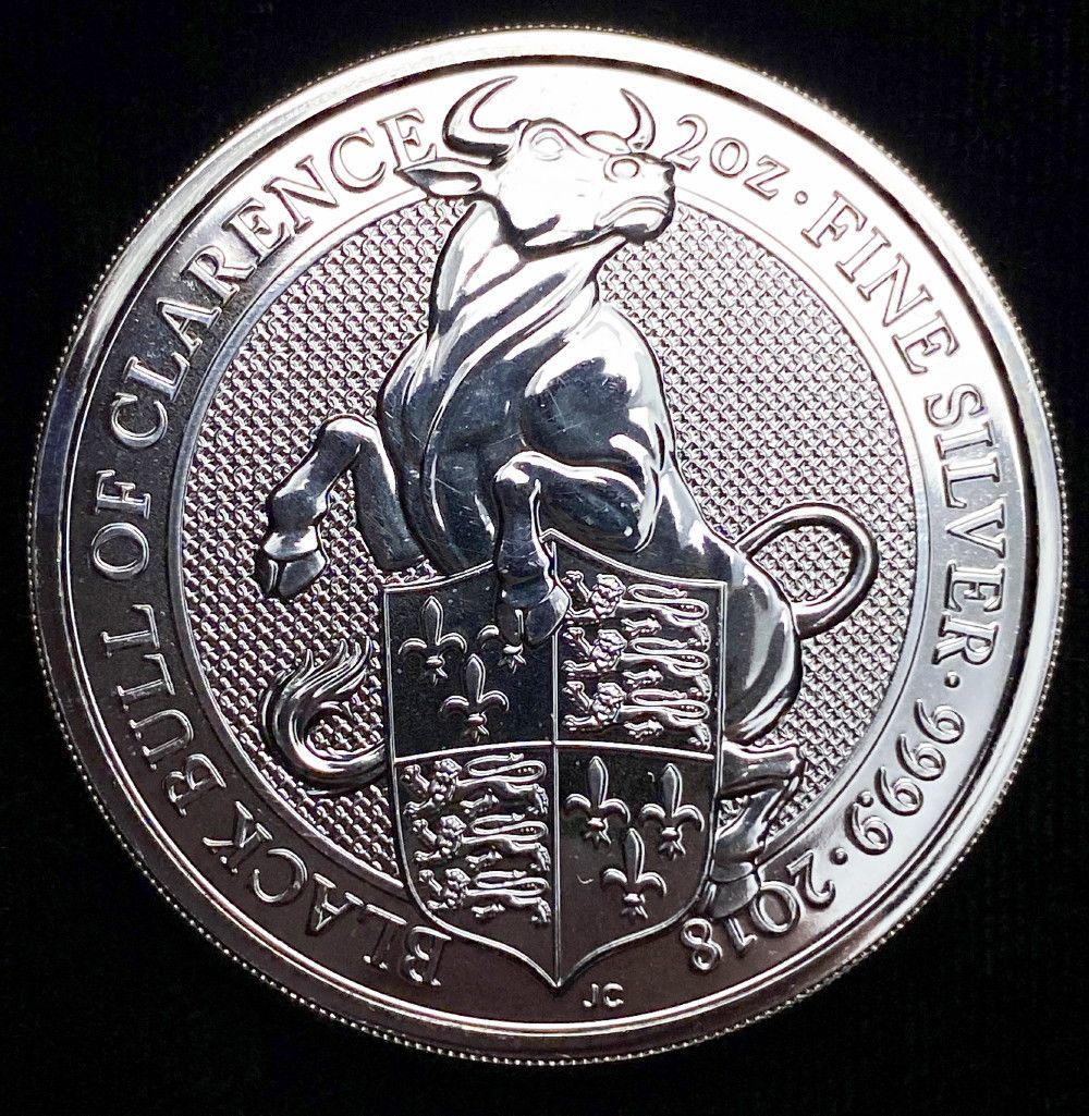 2018 Great Britain 2oz Silver Queen's Black Bull (1 of 3)
