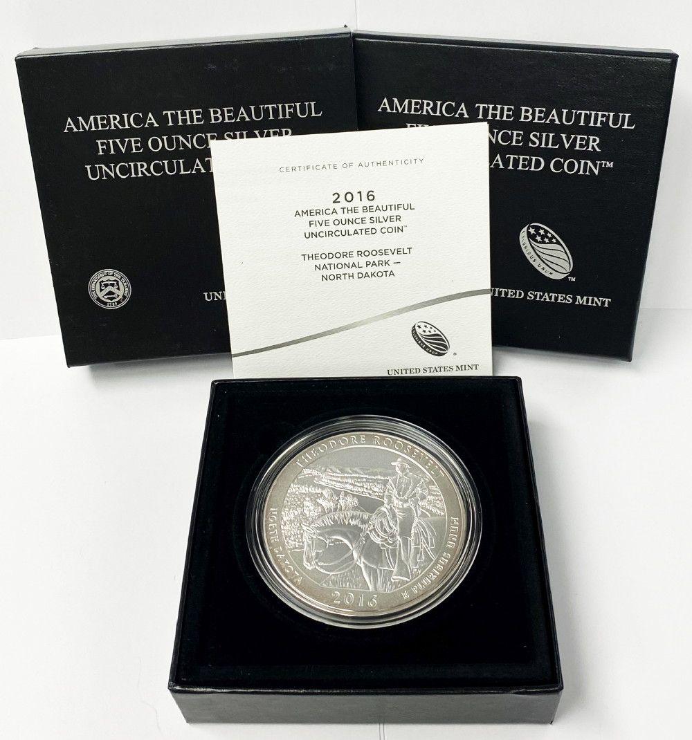 ATB 5 oz. Silver Collector Coin 2016 North Dakota OGP (1 of 6)