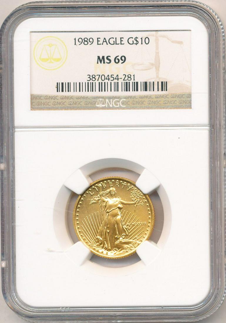 1989 $10 Gold Eagle NGC MS69 (1 of 4)