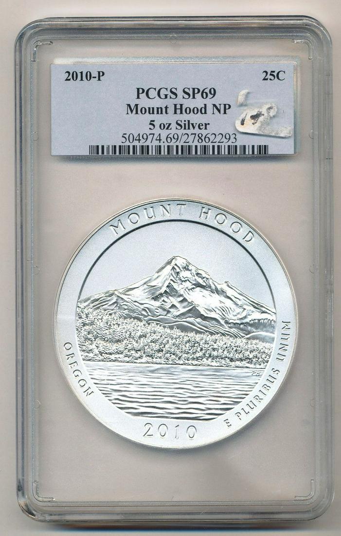 2010 Mount Hood NP OR ATB 5 oz Silver PCGS SP69 (1 of 5)