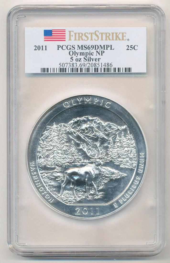 2011 Olympic NP WA ATB 5 oz Silver PCGS MS69 (1 of 5)