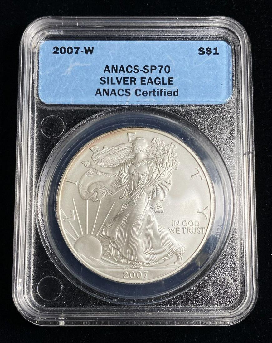 2007-W 1 Oz American Silver Eagle ANACS SP70 (1 of 2)