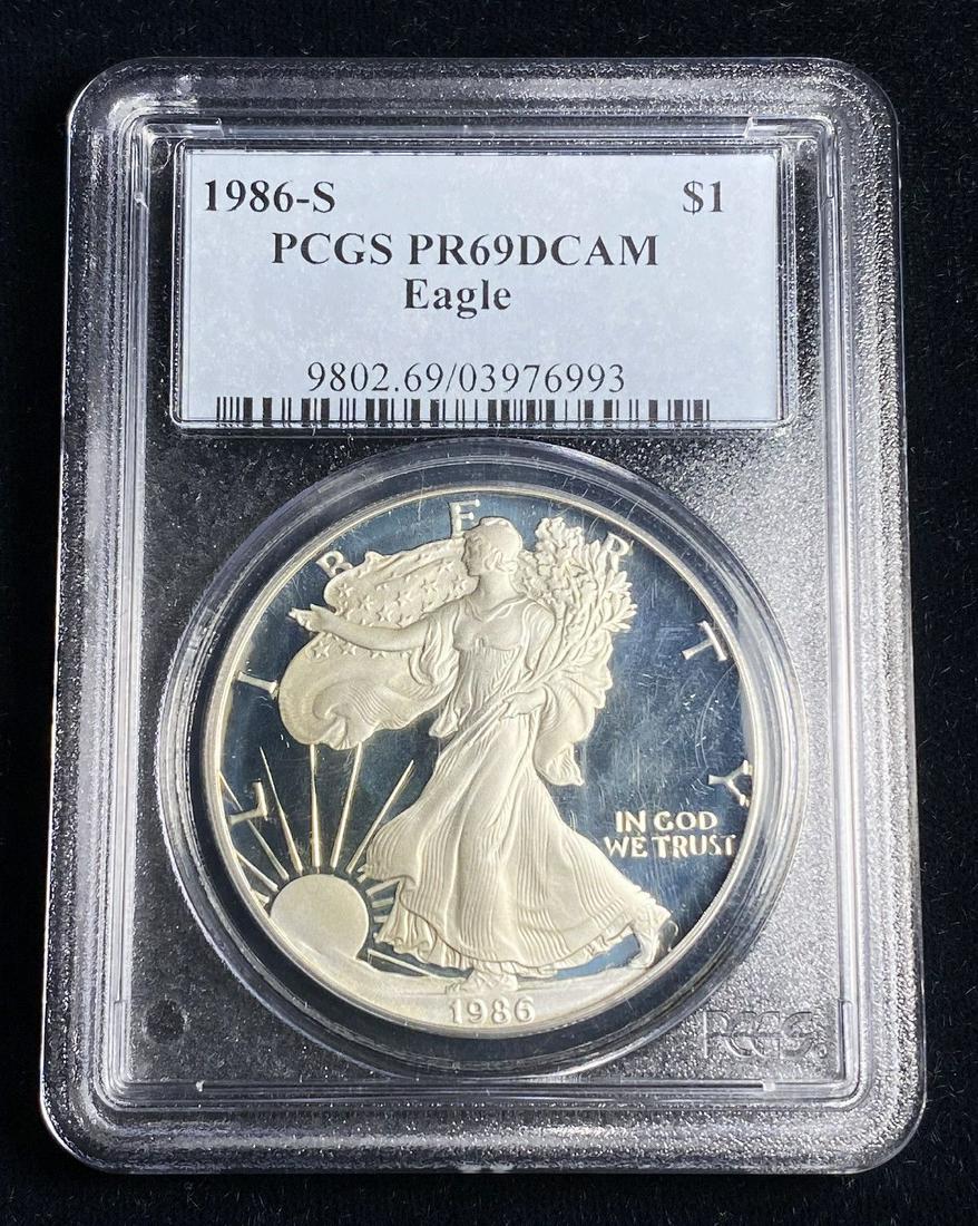 1986-S $1 American Silver Eagle PCGS PR69DCAM (1 of 2)
