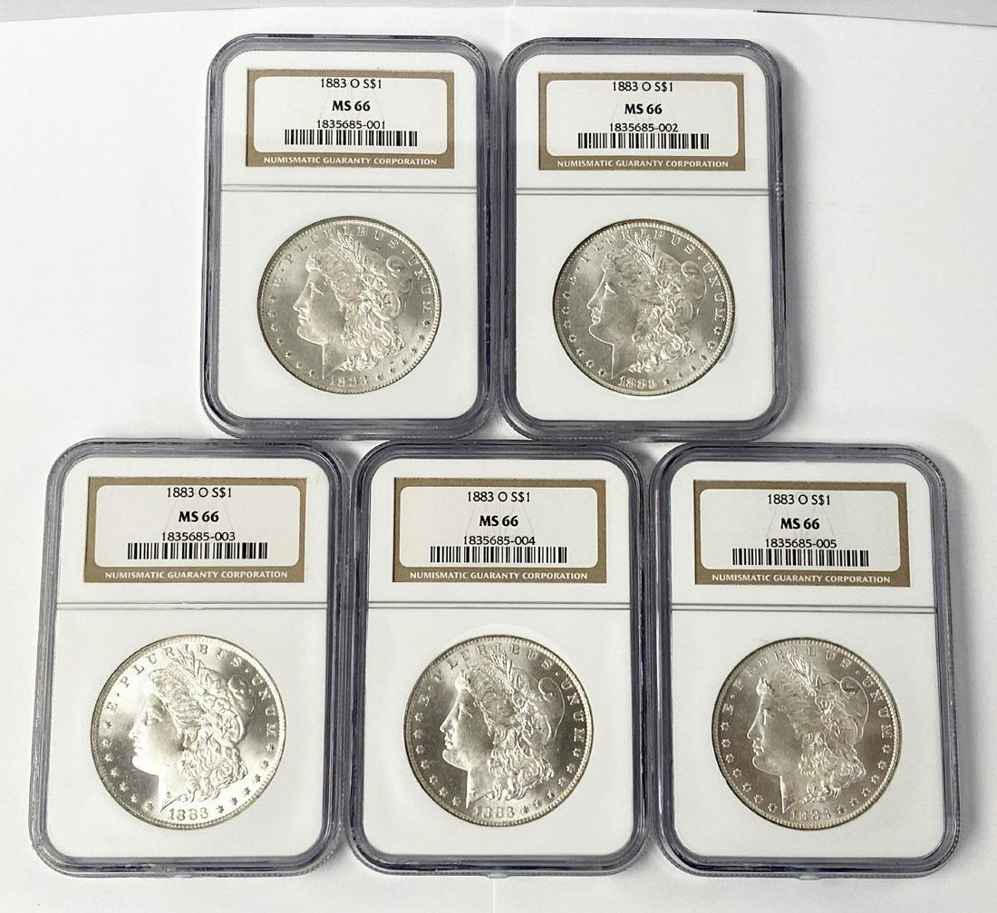 (5) Consecutive Old NGC 1883-O $1 MS66 Morgan Dollars (1 of 7)