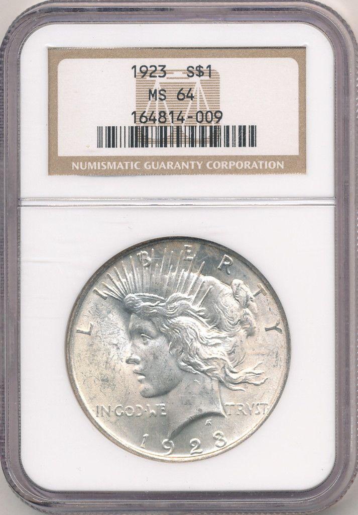 1923 US PEACE SILVER DOLLAR NGC MS64 (1 of 2)
