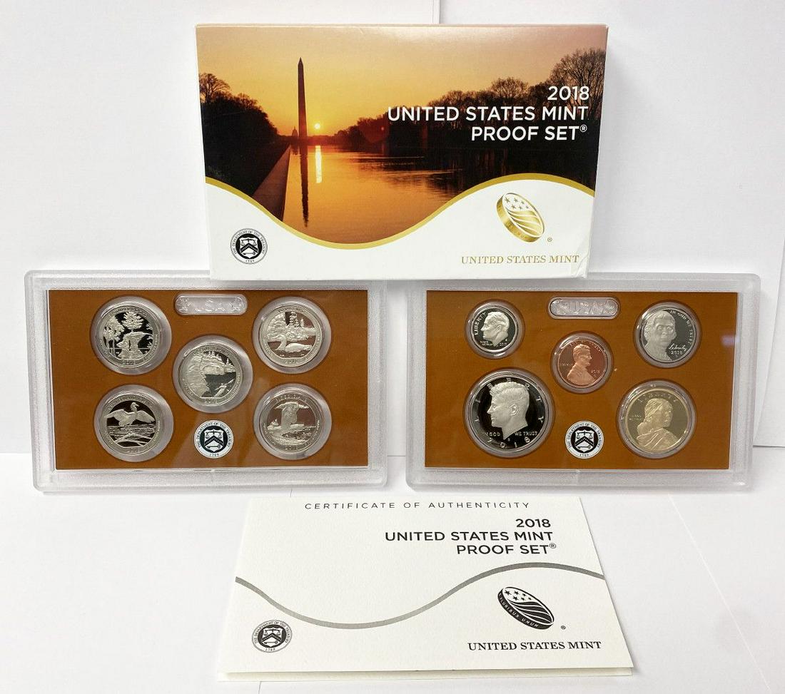 2018 United States Mint 10-Coins Proof Set w/ Box & COA (1 of 2)