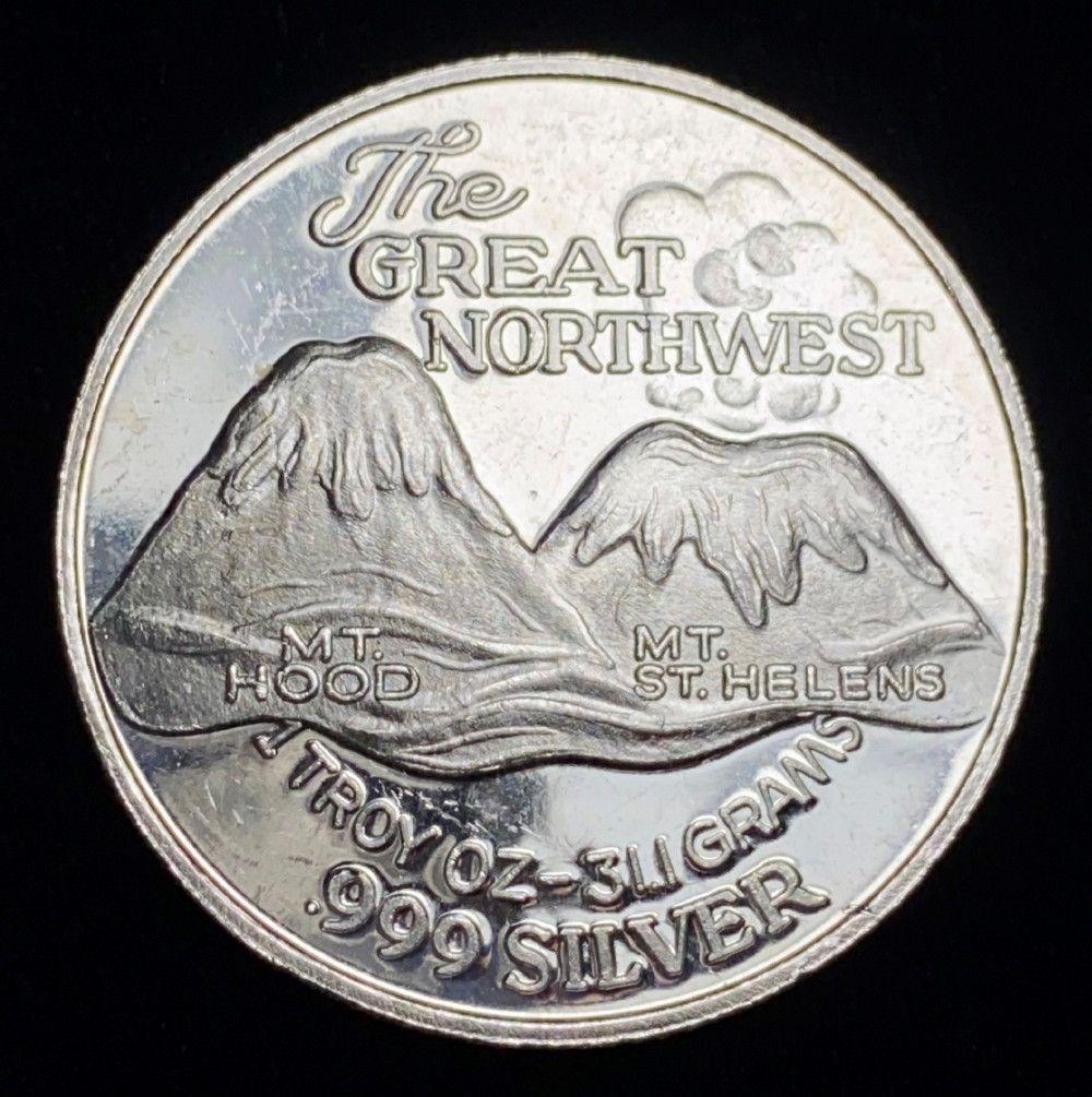 Vintage 1982 Mt. St. Helens 1 oz .999 Silver (1 of 2)