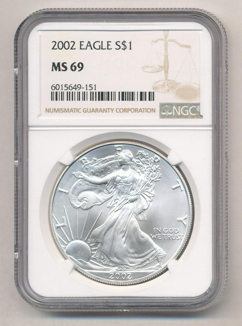 2002 American Silver Eagle NGC MS69 (1 of 2)