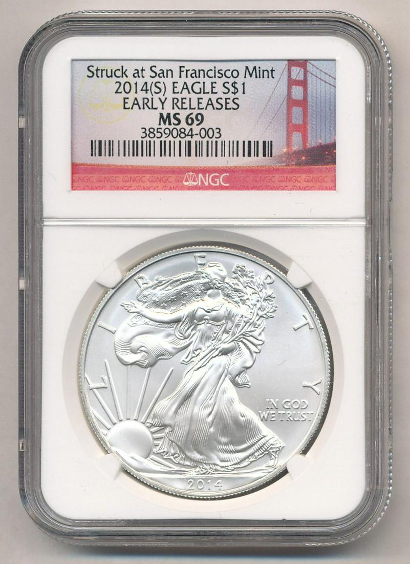 2014-S American Silver Eagle NGC MS69 Early Releases (1 of 2)