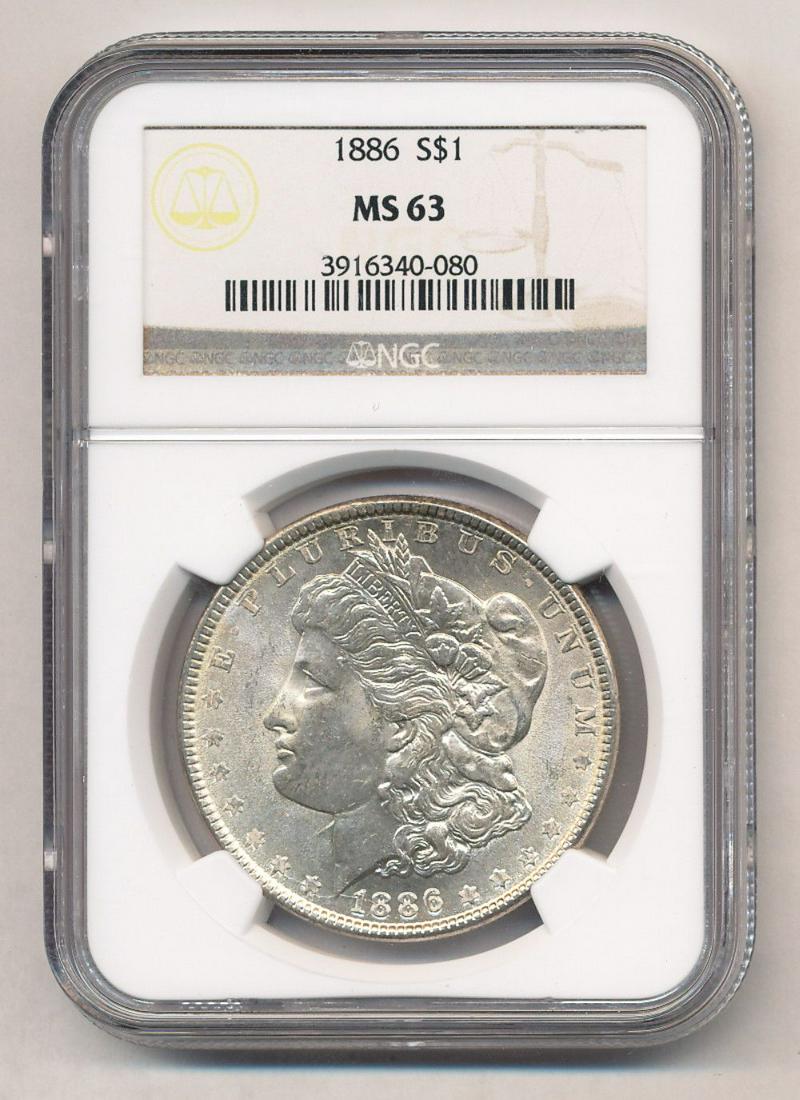 1886 Morgan Silver Dollar NGC MS63 (1 of 2)