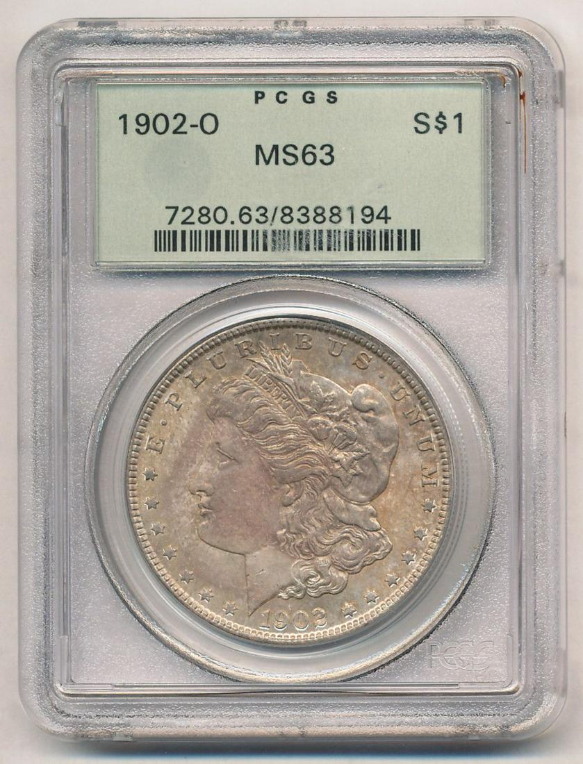 1902-O Morgan Silver Dollar PCGS MS63 Old Green Holder (1 of 2)