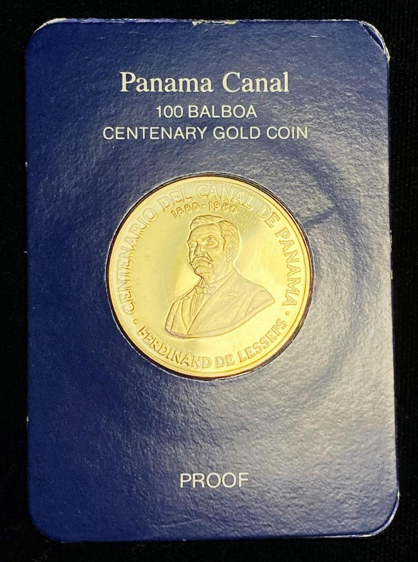 Panama Canal 100 Balboa Centenary .500 Gold Coin 7.13g: Winner shall receive the exact coin shown here. (EM/B)