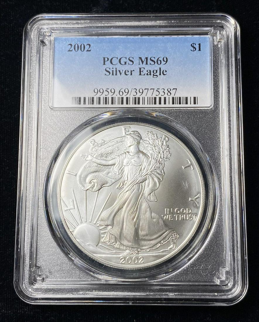 2002 1 Oz. American Silver Eagle PCGS MS69 (1 of 2)