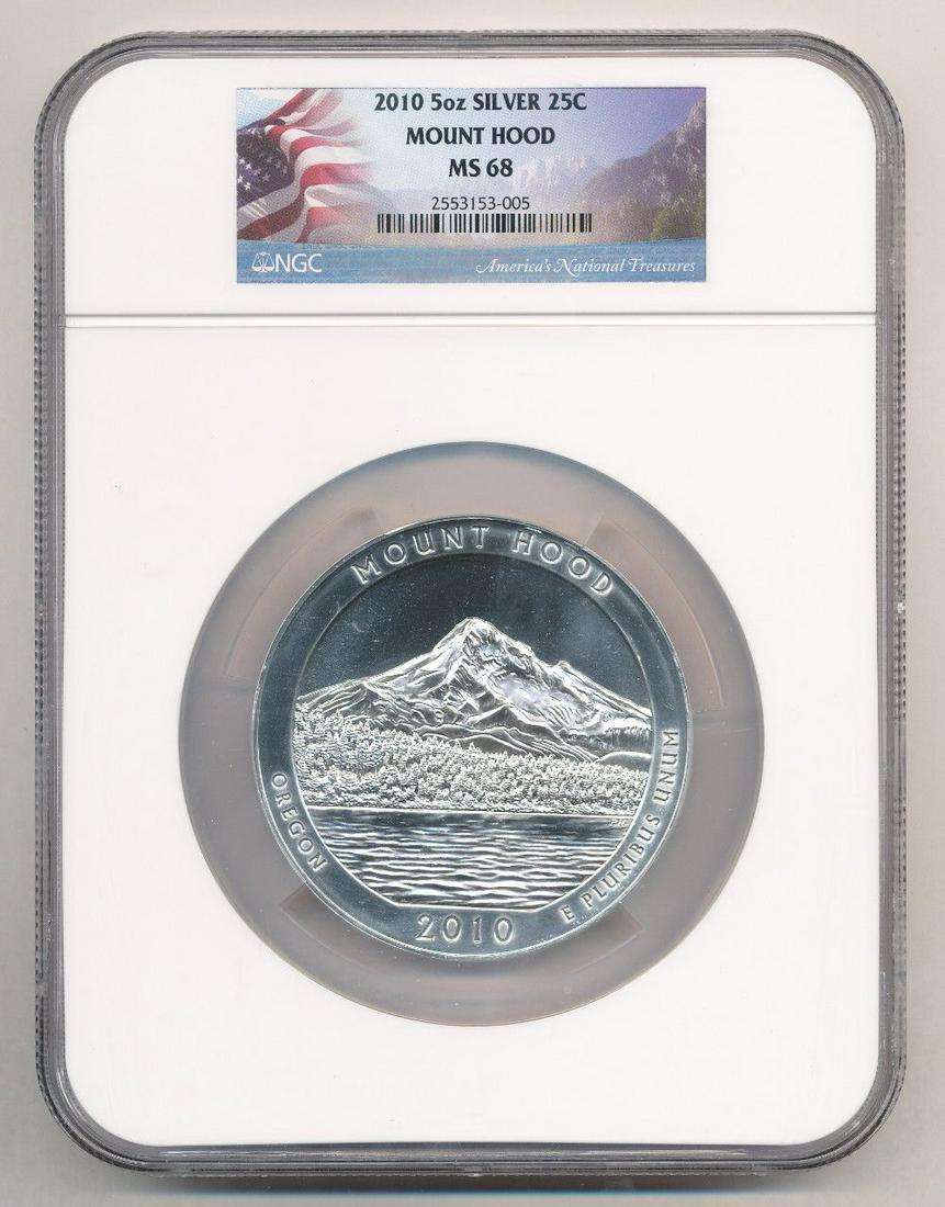 2010 Mount Hood Oregon ATB 5 oz Silver NGC MS68 (1 of 5)