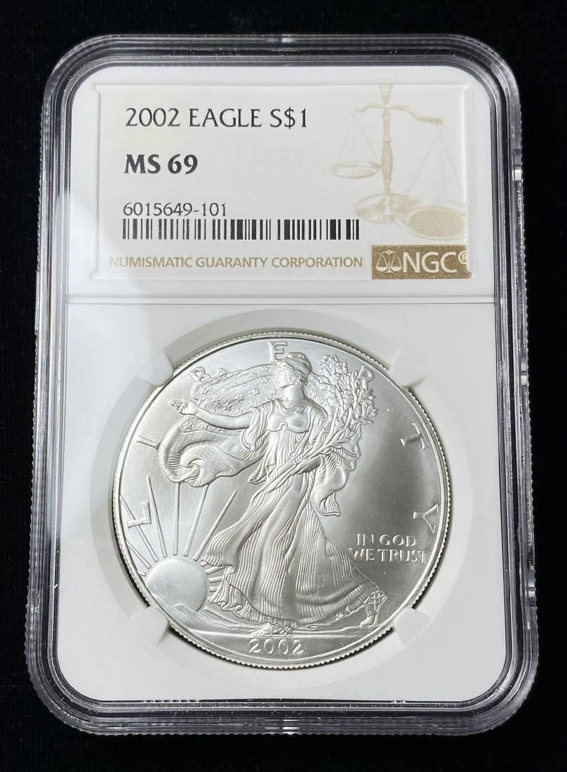 2002 1 Oz. American Silver Eagle NGC MS69 (1 of 2)