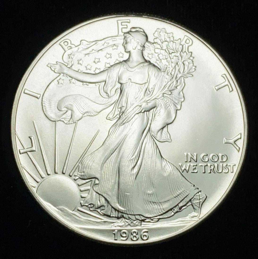 First Year 1oz. 1986 American Silver Eagle MS69+ (1 of 2)