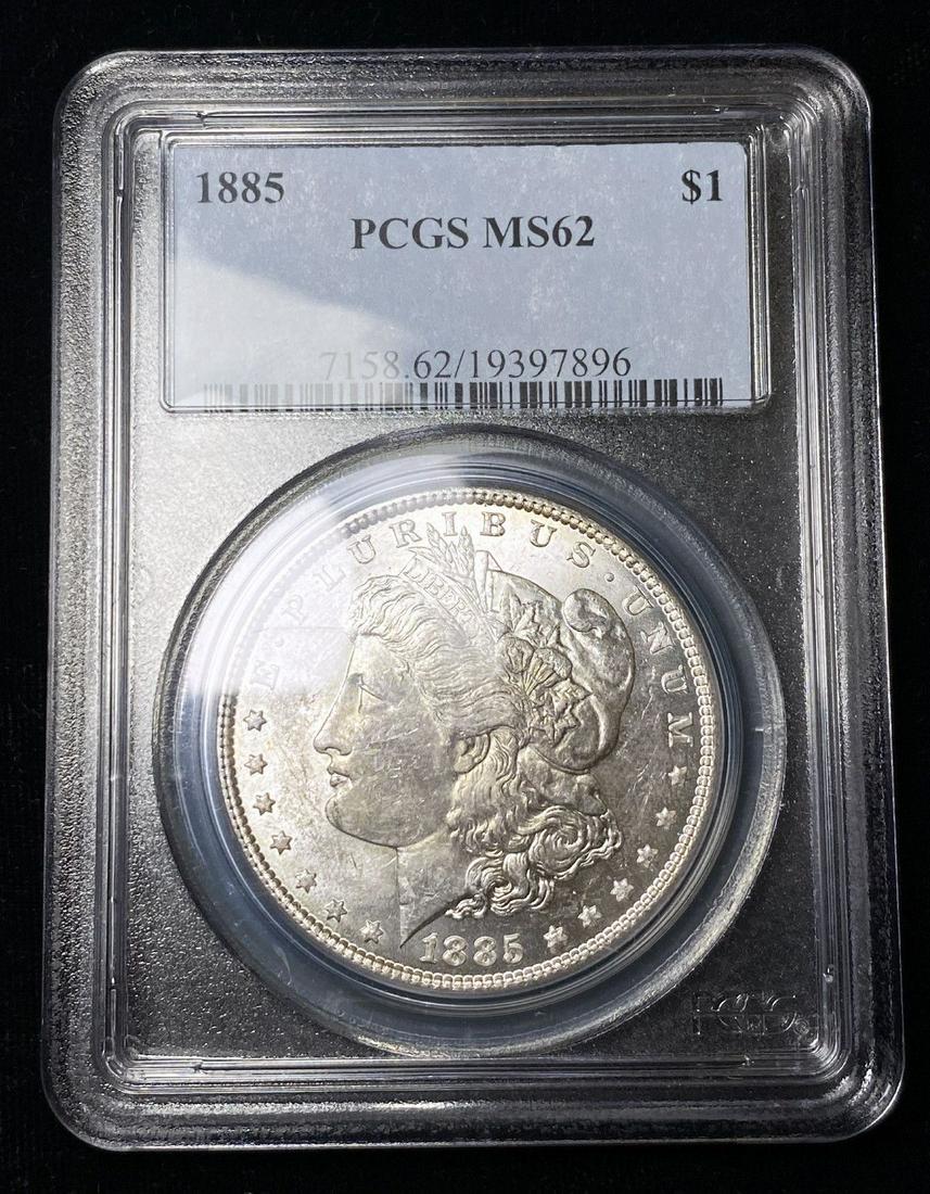 1885 1 oz Morgan Silver Dollar PCGS MS62 (1 of 2)