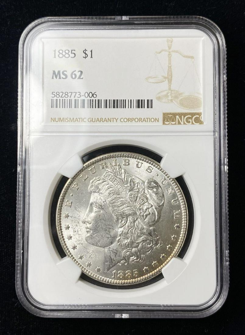 1885 1 oz Morgan Silver Dollar NGC MS62 (1 of 2)