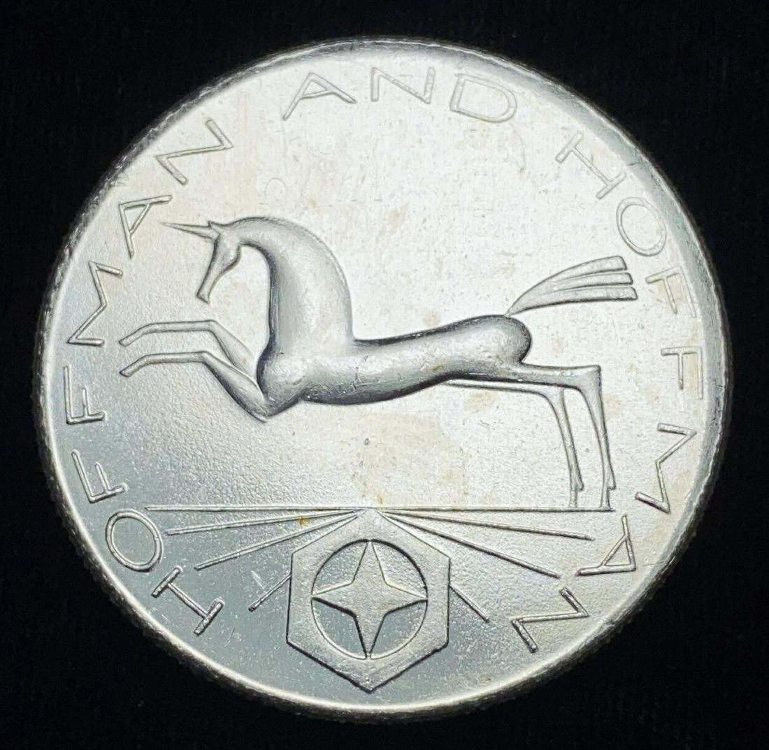 Vintage 1981-S Hoffman + Hoffman 1oz .999 Silver Round: Winner shall receive the exact silver round shown here. (ML/LP)