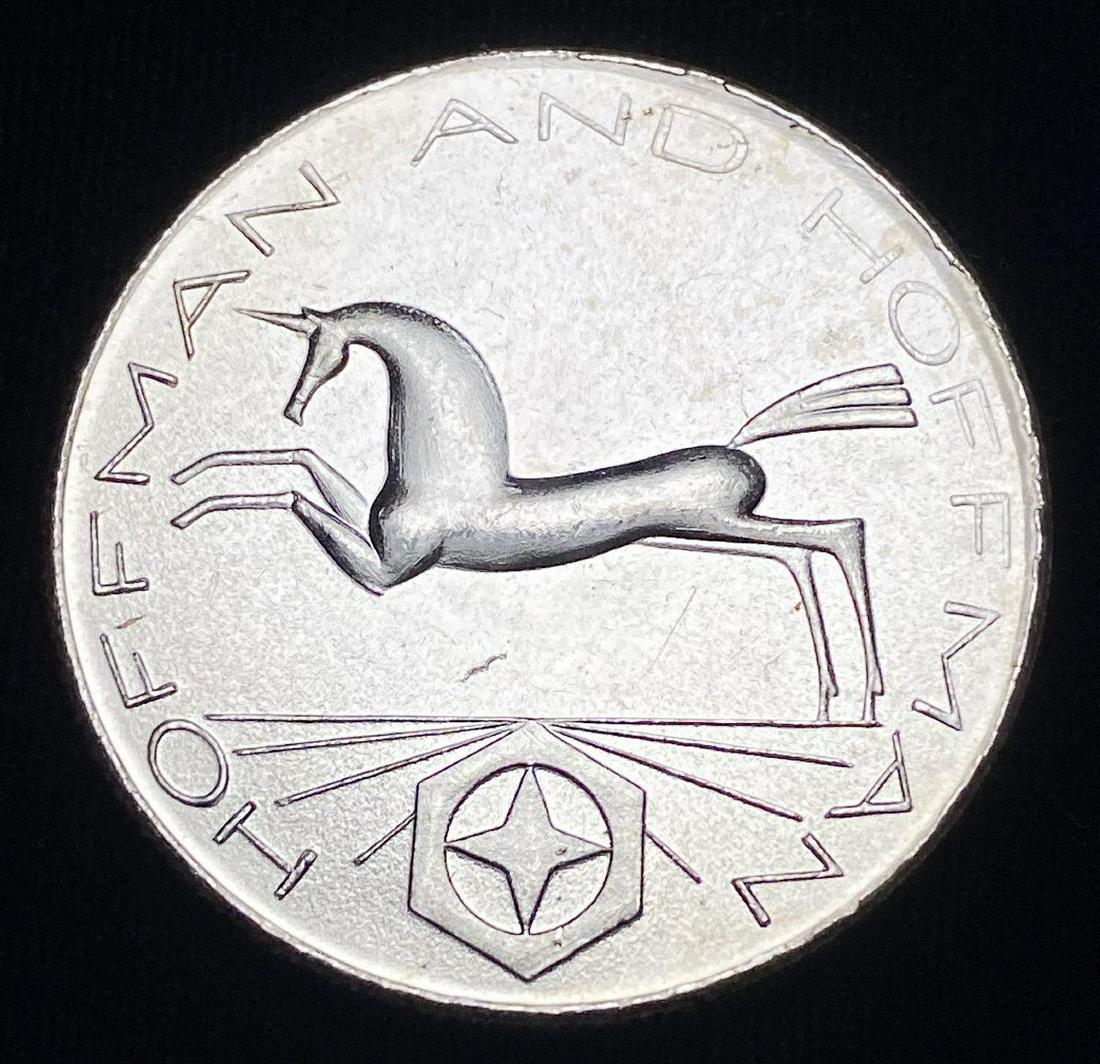 Vintage 1981-S Hoffman + Hoffman 1oz .999 Silver Round: Winner shall receive the exact silver round shown here. (ML/LP)