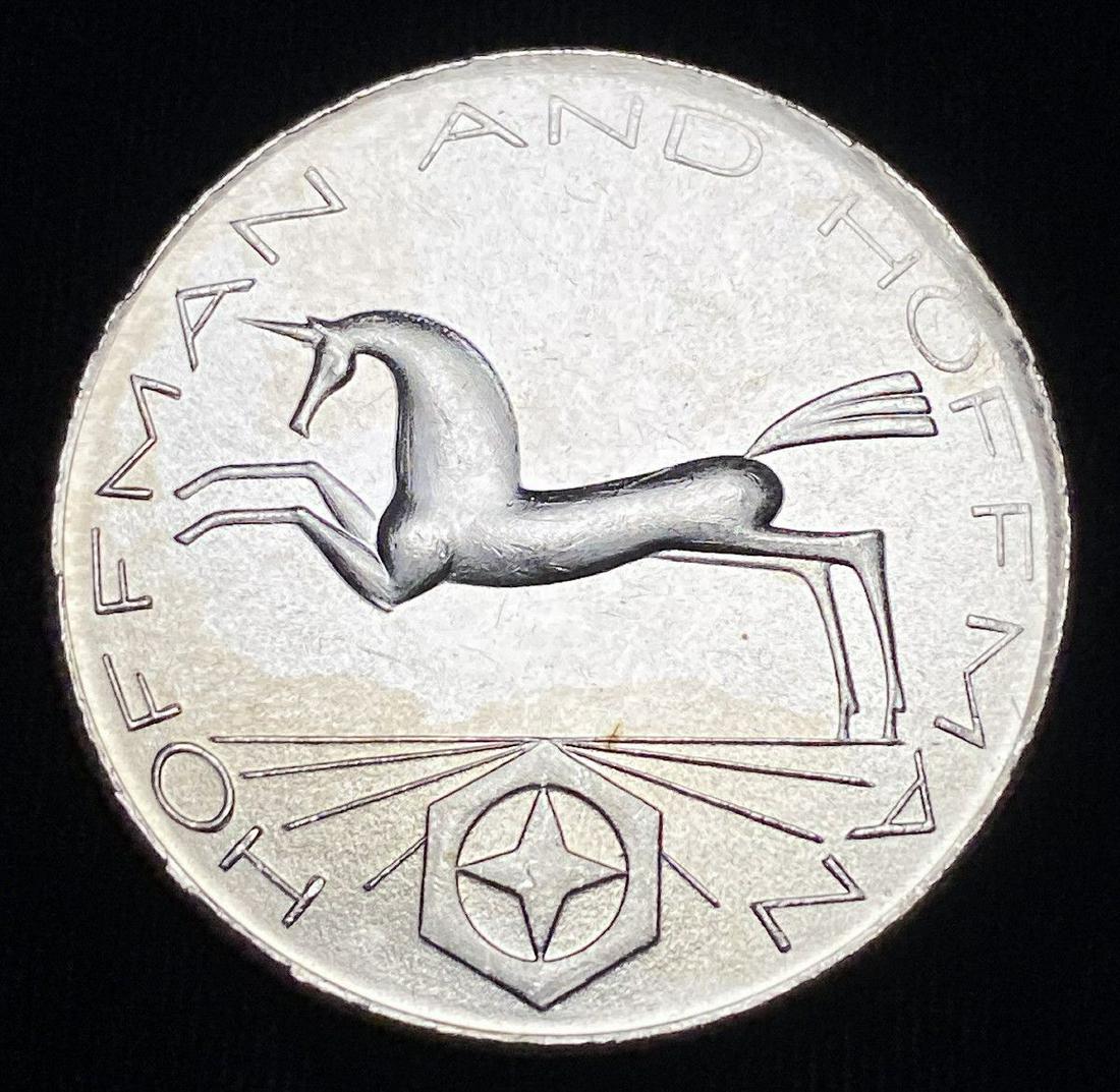 Vintage 1981-S Hoffman + Hoffman 1oz .999 Silver Round: Winner shall receive the exact silver round shown here. (ML/LP)