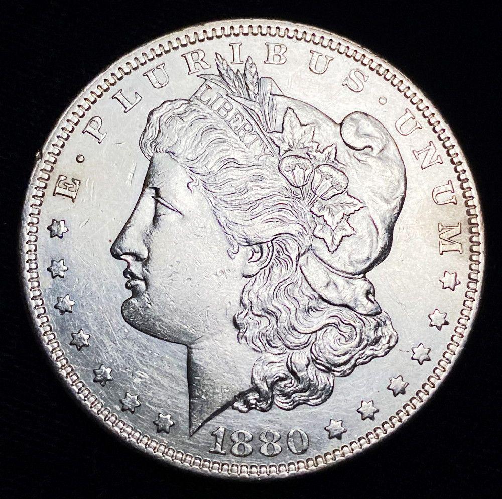 1880 Morgan Silver Dollar AU (1 of 2)