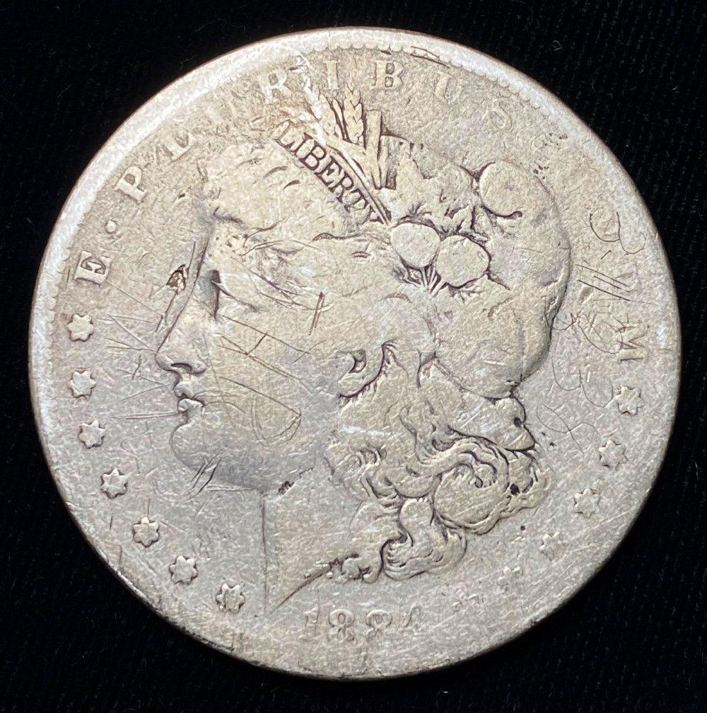 1884-S Morgan Silver Dollar AU (1 of 2)
