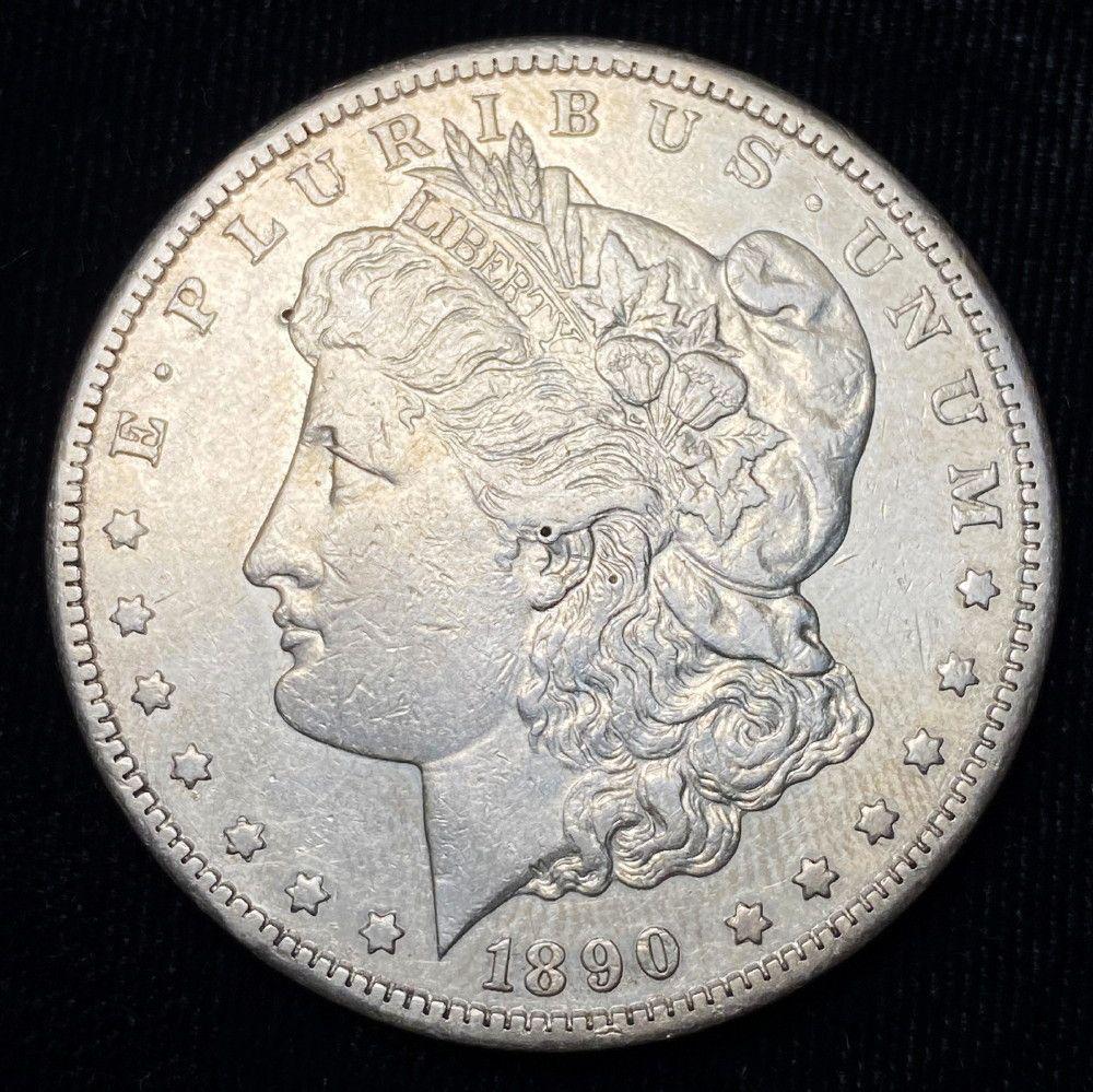 1890-CC Morgan Silver Dollar AU (1 of 2)