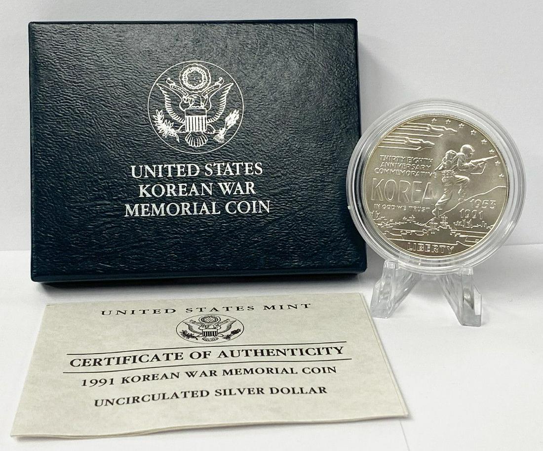1991 US Mint Korean War Memorial UNC Commemorative Coin: Winner shall receive the exact item shown here. (ML/B)