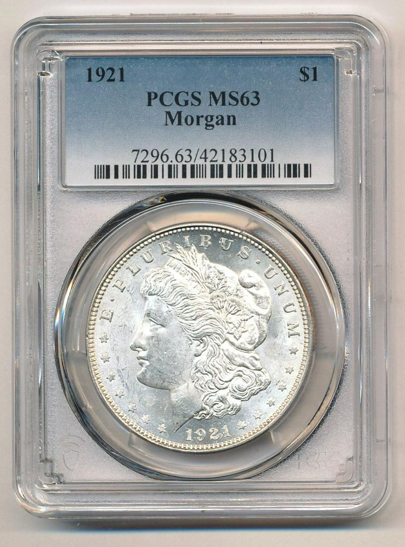 1921 Morgan Silver Dollar PCGS MS63 (1 of 2)