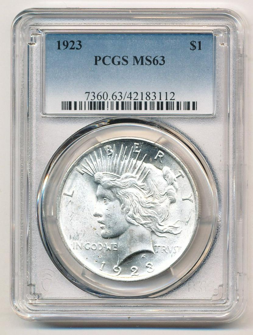 1923 Peace Silver Dollar PCGS MS63 (1 of 2)