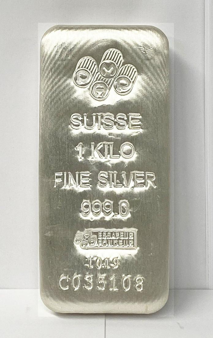 Pamp 1 Kilo Fine Silver Suisse Bar (1 of 5)