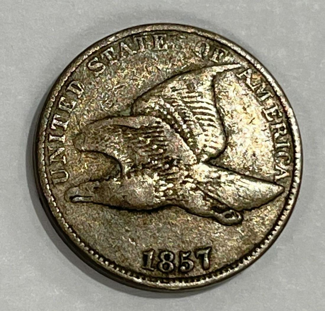 1857 Flying Eagle One Cent Piece Fine (1 of 2)