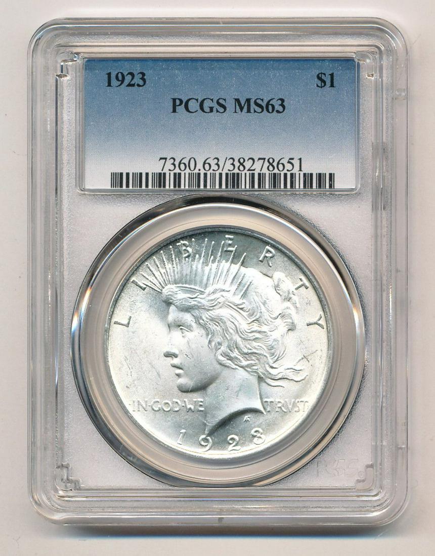 1923 Peace Silver Dollar PCGS MS63 (1 of 2)