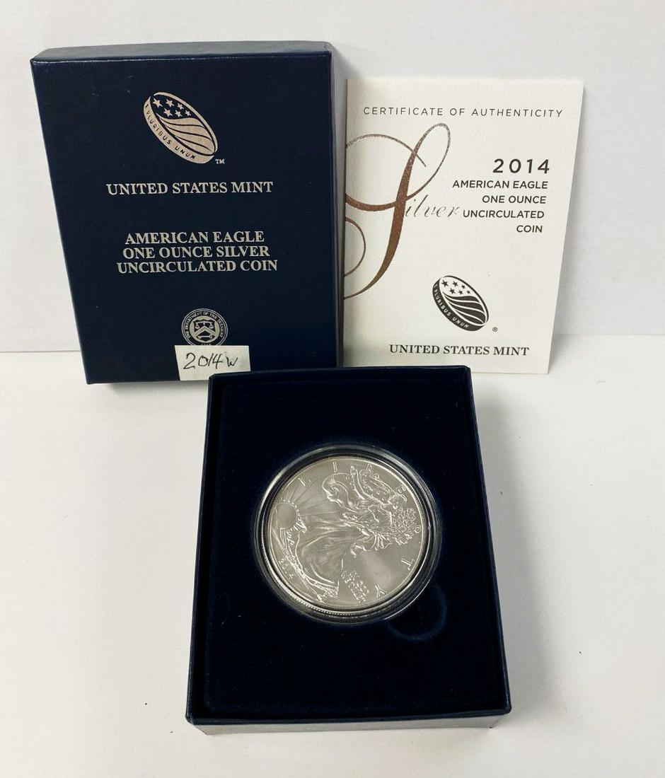 Burnished American Silver Eagle 2014-W (1 of 3)