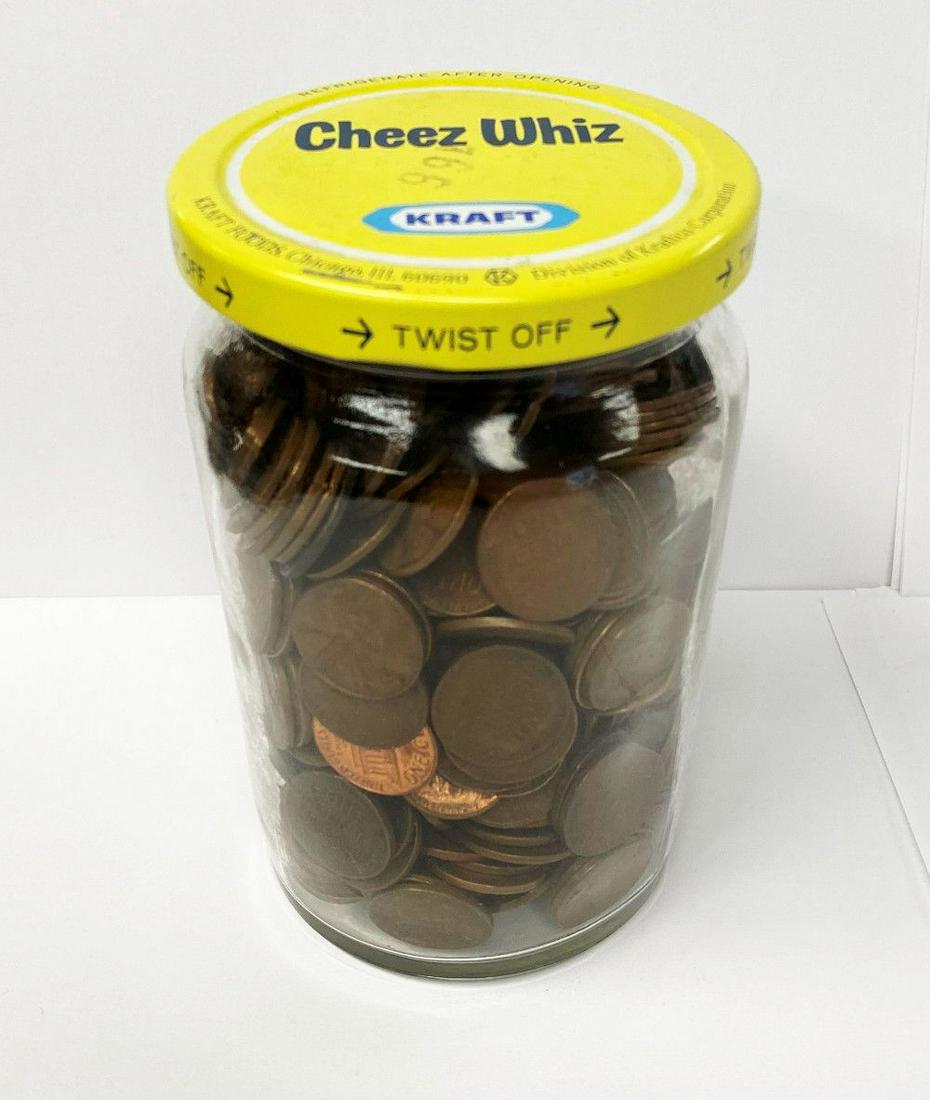 Cheez Whiz Pennies: This jar has never been opened or examined.Winner shall receive the exact jar shown here. (EM)