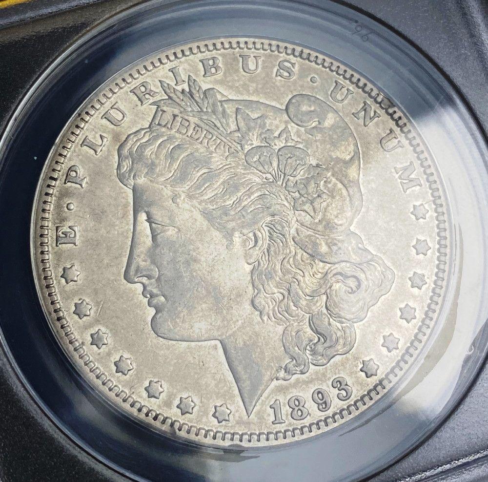 Rare Double Stars 1893 Morgan Silver Dollar ANACS XF45 (1 of 5)