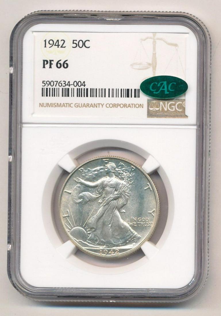 Rare 1942 Walking Liberty Half Dollar NGC Proof 66 (1 of 6)