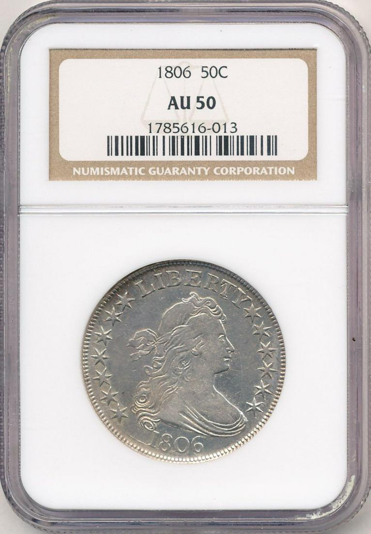 1806 Draped Bust Half Dollar NGC AU50 (1 of 4)