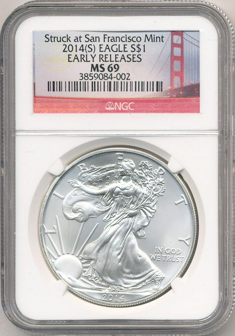 2014-S American Silver Eagle Early Release NGC MS69 (1 of 4)